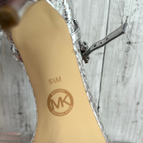 Michael Kors Silver High Heel Sandals - Picture 7 of 8